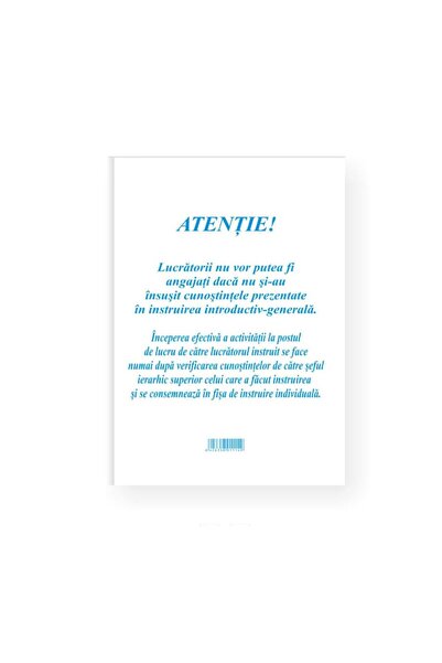 OEM SET 25 Bucati - Fisa de instruire individuala privind Securitatea si Sanatatea in Munca
