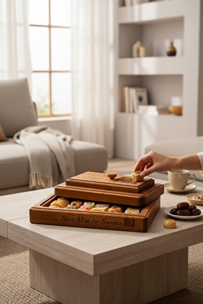 wood mix Custom Wooden Dessert & Snack Serving Box