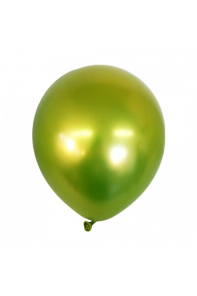 Teo Set of 12 Balloons, , Latex Chrome, 30 cm, Lime Green