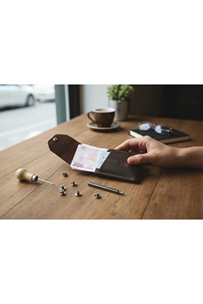 DEDE Hakiki Deri Kartlık & Mini Cüzdan – Para Bölmeli, El Yapımı, Unisex