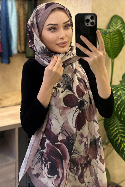 CUOCA LOUNGE Eskiz Çiçek Desenli Soft Pamuk Şal