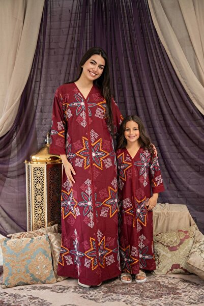 AFandina Elegant mother and daughter jalabiya with a distinctive pattern for ...