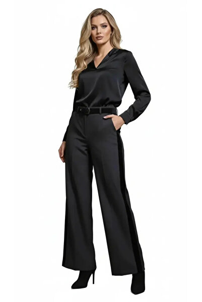 Sierra otantik Velvet Şeritli Palazzo Pantolon