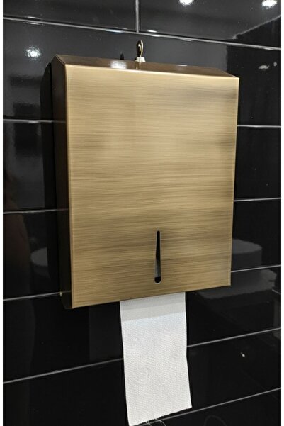 EMFA AKSESUAR Antik Eskitme Gold Kağıt Havluluk Z Katlamalı Peçetelik Pirinç