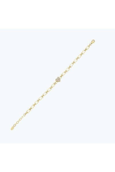 Altınbaş Altın Kalpli Zincir Bileklik