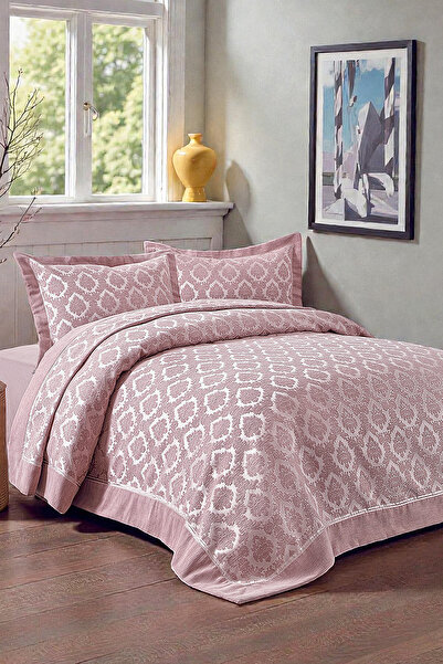 BİRHOME Lizzy Pano Chenille Double Bedspread 240X250Cm (Dusty Rose)