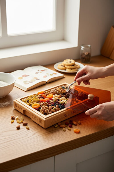 wood mix Custom Wooden Serving Box for Nuts & Sweets