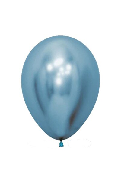 Teo Set of 12 Balloons, , Latex Chrome, 13 cm, Light Blue