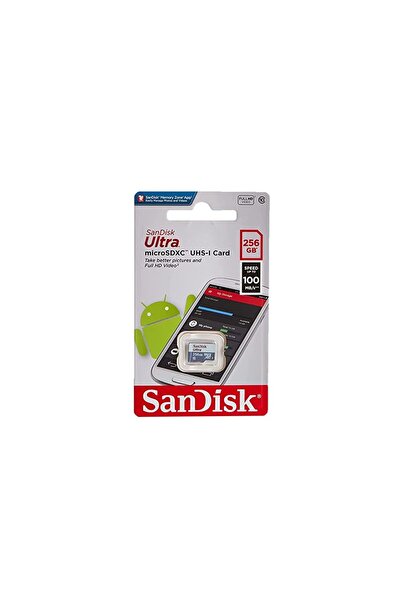advisor SanDisk 256GB Ultra microSDXC UHS 1 Card 100MB/s Grey -SDSQUNR-256G-GN3MN, Grey