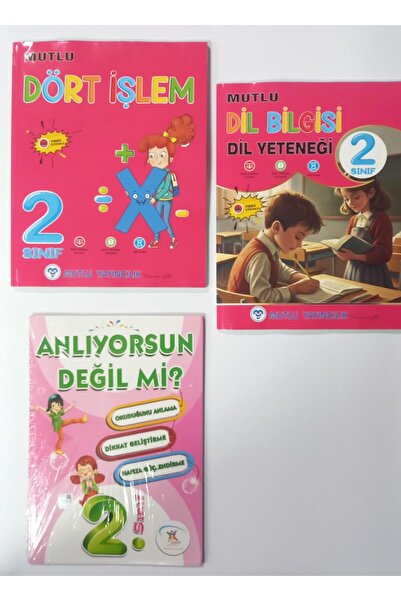 Mutlu Yayıncılık 2.Sınıf Dört işlem + Dil bilgisi Dil Yeteneği + Okuduğunu An...