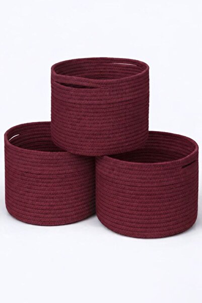 MaVaux Trio Nest 3-Piece Jute Wicker Decorative Basket Set 25cm Diameter X 18cm Height Organizer Stylish