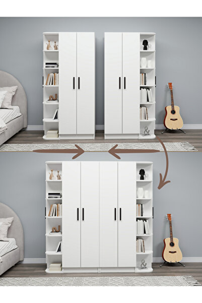ARNETTİ Linda-Luses Birlikte 2 Gardırop 6 Kapaklı Raflı Genç Odası Gardırop, ...