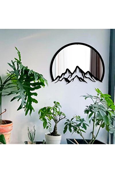 CajuArt Dekoratif Dağ Motifli Ayna Modern Duvar Dekoru Manzara Süs Tablo