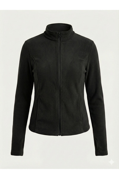 blck & premium Γυναικείο φλις μπουφάν με λεπτομέρεια που αγκαλιάζει τα δάχτυλα