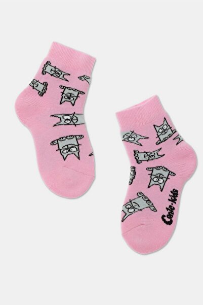 Conte Elegant Children's fleece socks with "Cats" pattern, Conte Kids Sof-Tik...