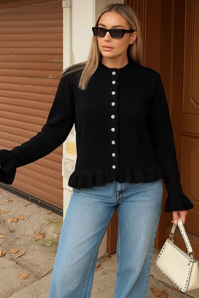 Fashion Friends سترة نسائية مزينة بالكشكشة