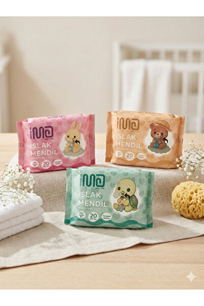 IMA Mutlu Tavşan Mini Cep Islak mendili ferah kokulu