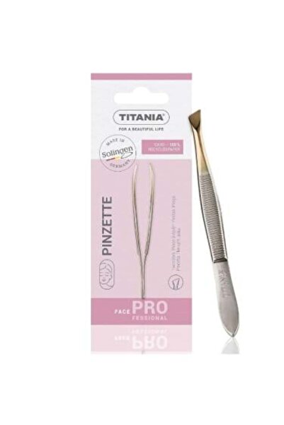 TİTANİA Silver Gold Slanted Tweezers