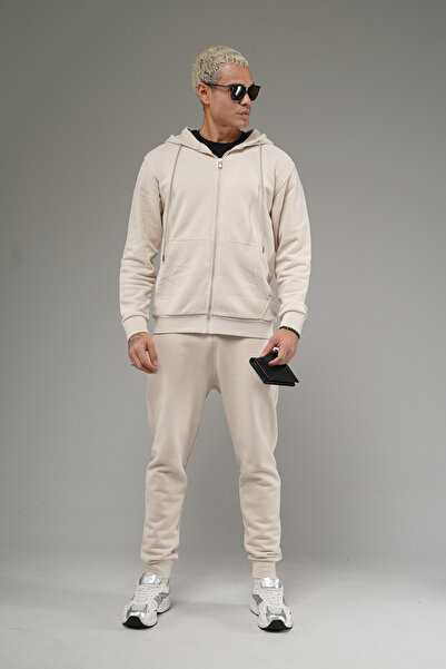 Butik Trend Biz Hooded Regular Mold Fleece-Lined Lower Upper Set