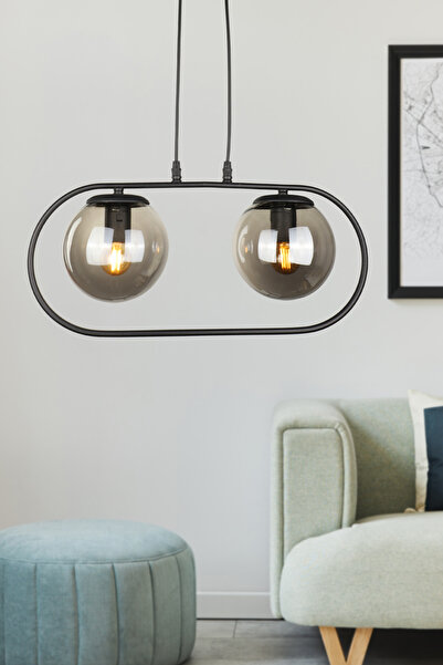 Begüsa Viran 2.Li Sıralı Avize Siyah