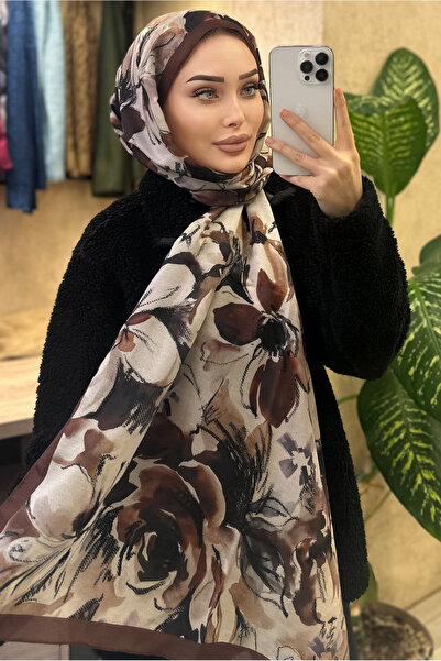 CUOCA LOUNGE Eskiz Çiçek Desenli Soft Pamuk Şal