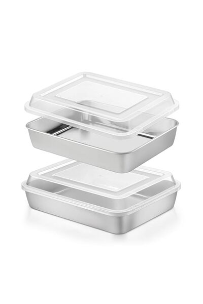 Generic Herogo Baking Pan with Lid, 7 x 9 Inch Stainless Steel Nonstick Deep ...