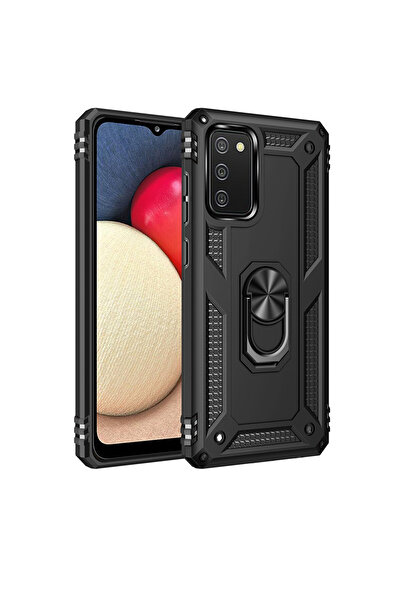 NewFace Samsung galaxy a02s case sofia ring silicone cover - black