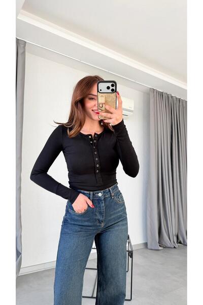 pelin yıldız butik Elsa Bisiklet Yaka Çıtçıtlı Bluz