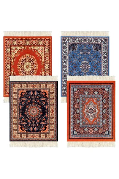 Generic مجموعة تاتو من 4 قطع من قواعد الأكواب والسجاد والطاولات، بتصميم شرقي،...