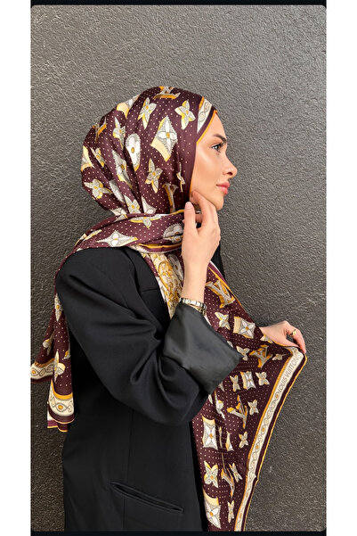 MODA Kahverengi ithal vual ipek şal