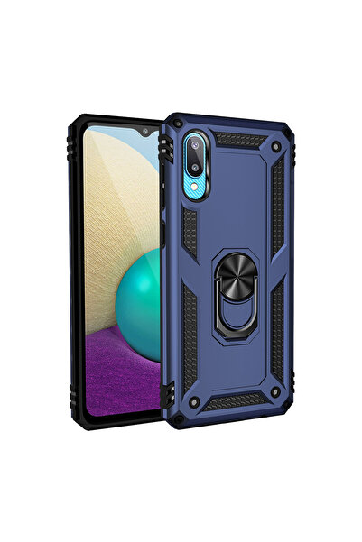 NewFace Samsung Galaxy A02 Case Sofia Silicone Cover with Ring - Navy Blue