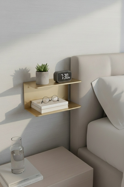 Grandmix رف حائط معدني أسود ذو قسمين، وحدة حائط للكتب مقاس 30 × 14 سم