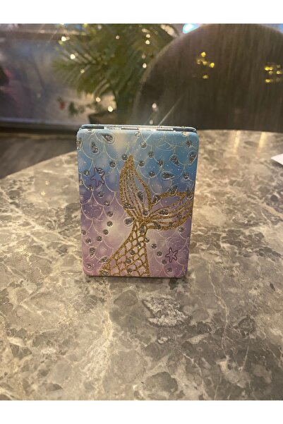 GÜLNAR BİJUTERİ Kadın Baskılı ve Taşlı Cep Aynası – Çanta Boy – Dekoratif Tas...