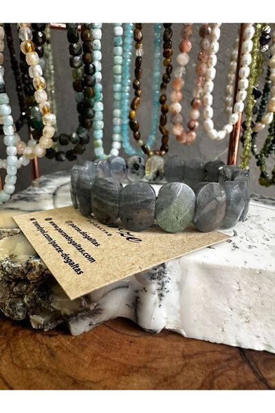 parze doğaltaş Labradorite Special Cut Natural Stone Bracelet