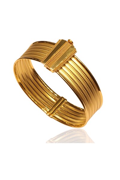 Hakan Güler Kuyumculuk Altın Trabzon Hasır Model Kelepçe Bilezik (5 Sıra 22 A...