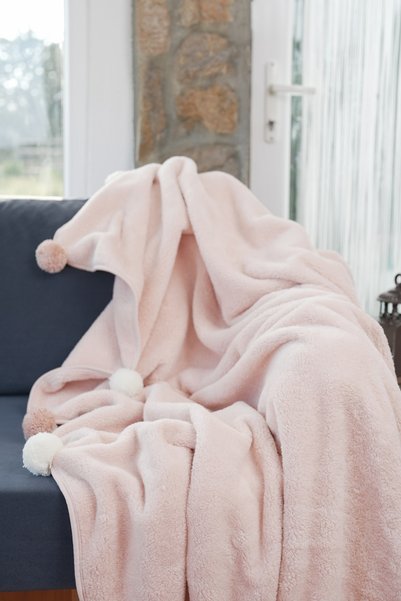 CAKKATEX Extra Soft Wellsoft Tv Blanket with Pompoms | Seat Blanket