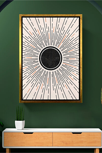 KOSS Dijital Model minimalist de raze solare abstracte, cu cerc negru în cent...