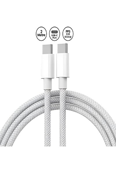 senalstore açık Huawei Matebook PRO Uyumlu /D/E/D14/D15/13 Usb-C Usb-C 20V/3A 65w 2 metre Hasır Örgülü Şarj Kablosu