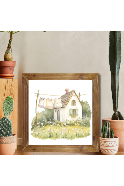 woodhomeworks One Piece Real Wooden Framed Decor Table Square