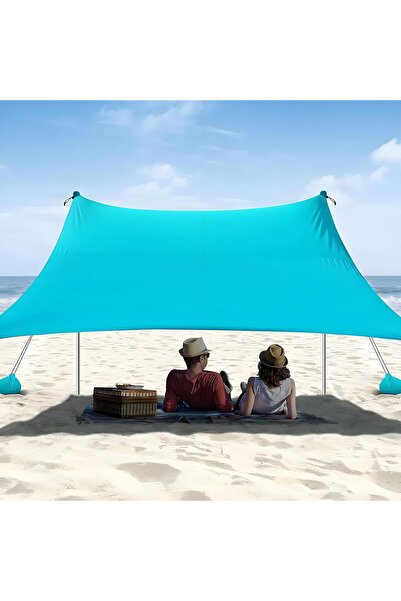 Generic Homodoskey Beach Tent Sun Shelter, Windproof Stable Outdoor Pop Up Beach Shade Canopy for Camping, F