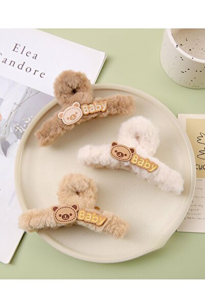 REBORN DESIGN مشبك ملابس من القطيفة بطول 11 سم مع تصميم دمية دب وتفاصيل كتابي...