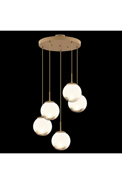 HubRom Πολυέλαιος, MIRSAD 4150-5Y-FRR 40x80 cm 5xE27-60W Αντίκα