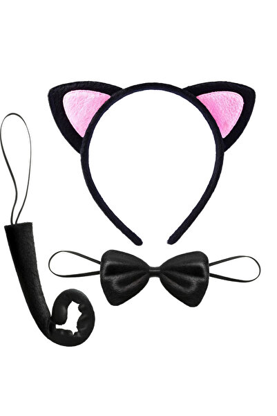 Store Cat ear crown tail and bow tie 3-piece set - kids' size - pink