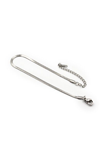 Sose Moda Italian Model Men's Steel Bracelet – Silver Color 2 mm Thin Chain Design