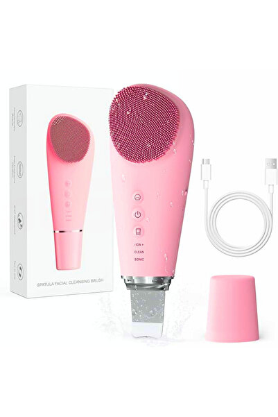 JUSTNET Perie facială electrică 2 în 1, cu spatulă cu ultrasunete, 7 moduri d...