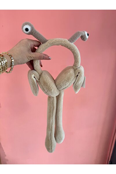 La She Accessories Plush Earmuffs with Coffee-Colored Eye Details and Mechanism