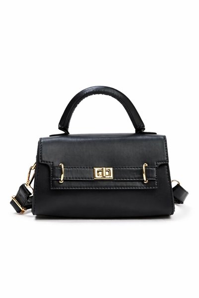 GTG Women's Mini Hand and Shoulder Bag with Adjustable Strap and Locking Buckle Detail