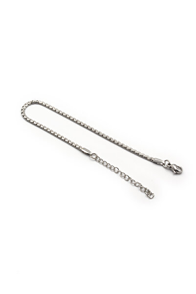 Sose Moda Custom Cut Men's Steel Chain Bracelet – Silver Color 2 mm Thin and Modern Design