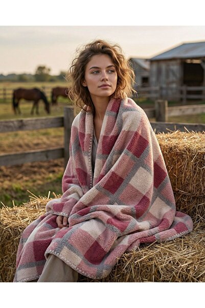 NOVİPACK TV BATTANİYESİ KUZU POLAR EKOSE DESEN 130X170 CM