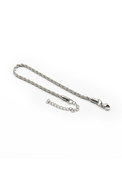 Sose Moda Halat Model Men's Steel Chain Bracelet – Silver Color Adjustable Modern Design